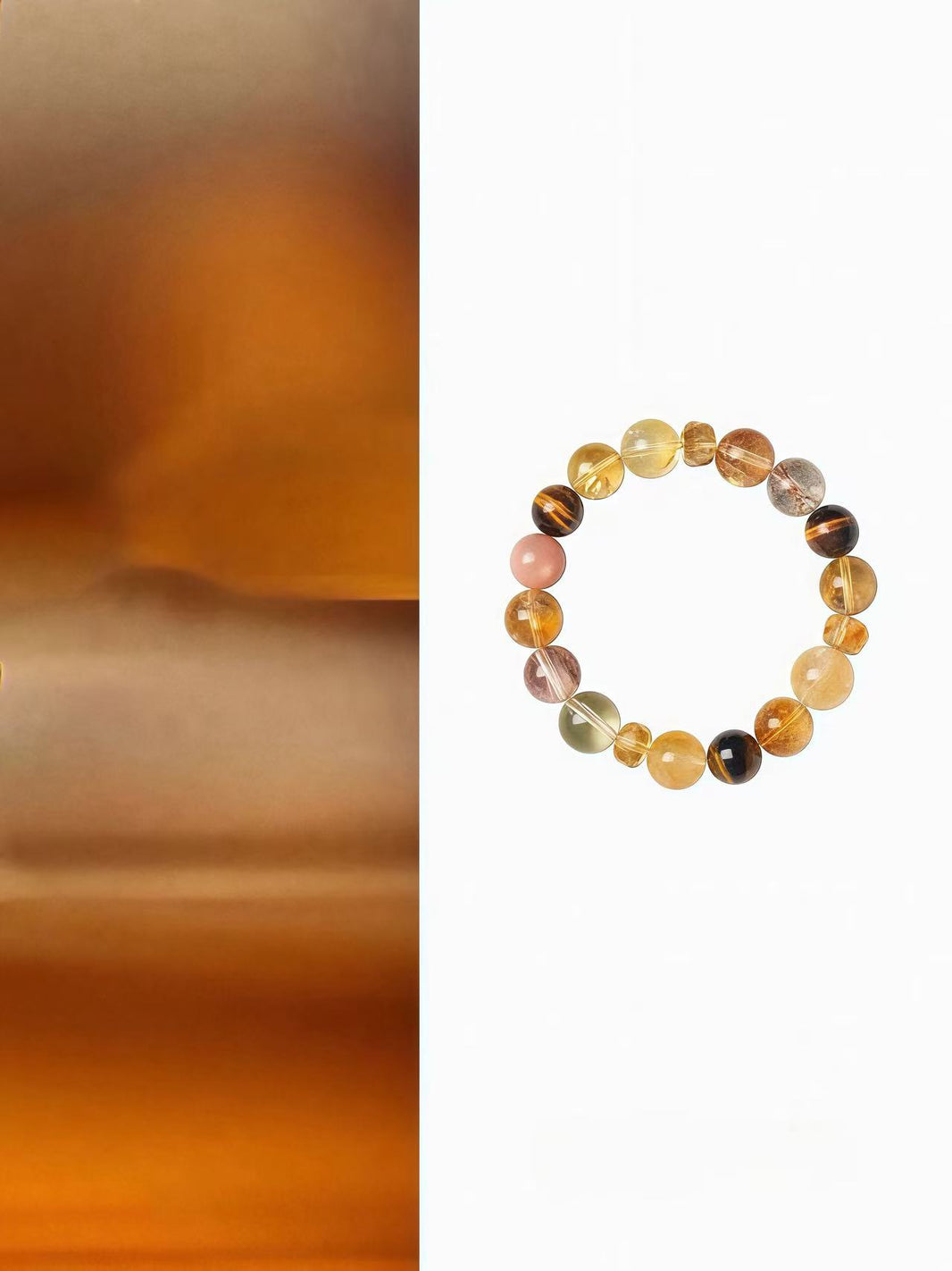Natural Citrine & Tiger Eye Bracelet |Crystal Stack
