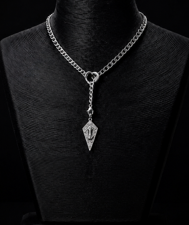 Handcrafted Gothic Silver Arrow Necklace | Dark Alternative Statement Jewelry