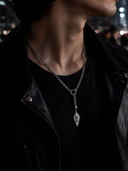 Handcrafted Gothic Silver Arrow Necklace | Dark Alternative Statement Jewelry