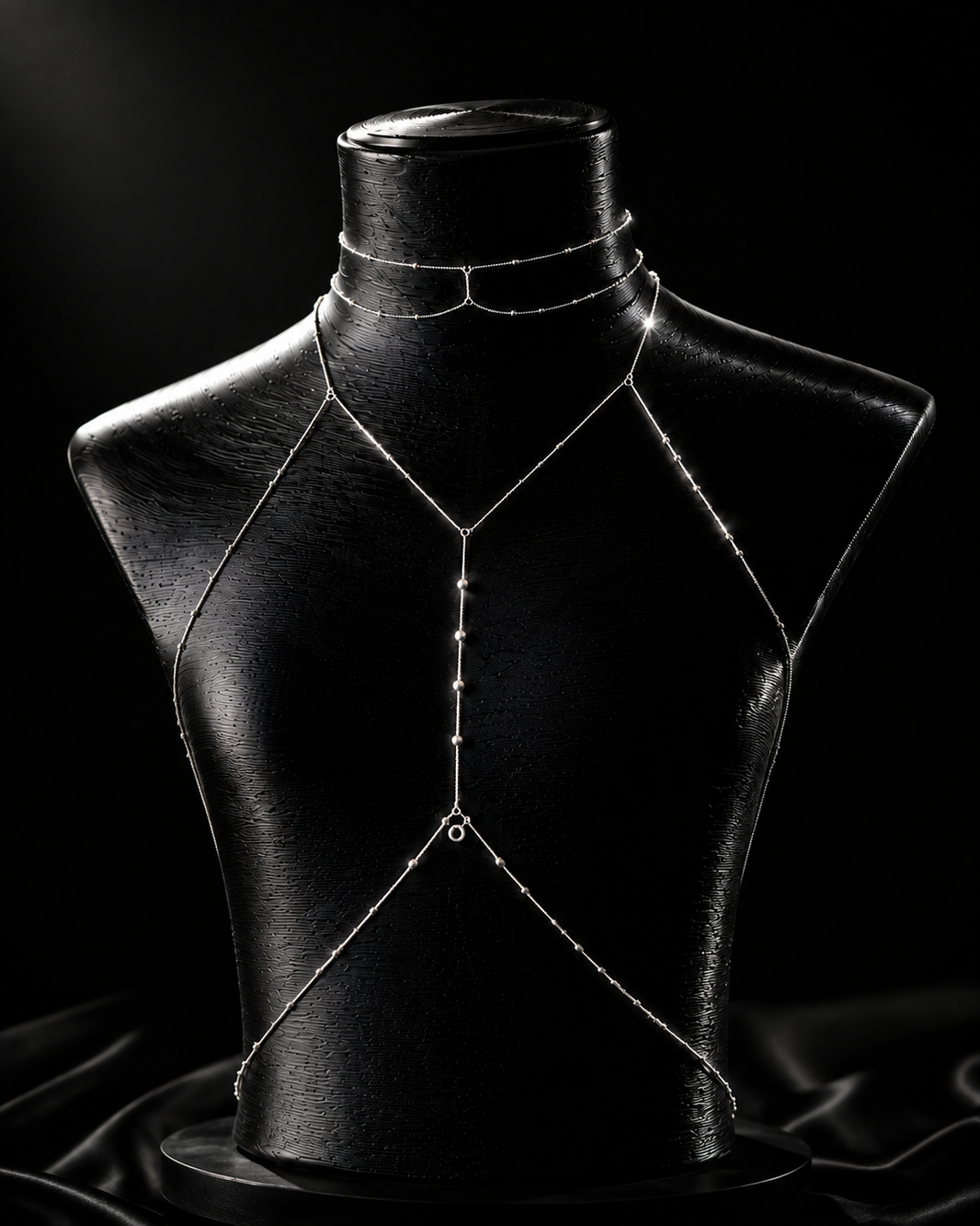 Luxury Silver Body Chain Harness Necklace