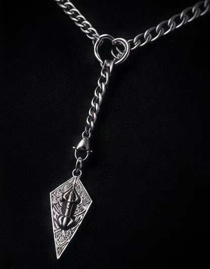 Handcrafted Gothic Silver Arrow Necklace | Dark Alternative Statement Jewelry