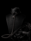 WEIX black gothic cat ear choker with detachable chain leash